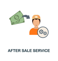 After Sale Service Flat Icon Colored Element Sign