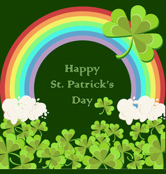 St Patricks Day Greeting Card With Clover Leaves