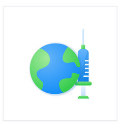 Vaccine For World Flat Icon