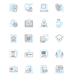 Workplace Linear Icons Set Office Cubicle