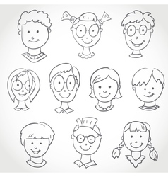 Emotion set of cartoon facial expressions Vector Image