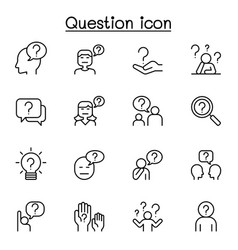 Question Icon Set In Thin Line Style