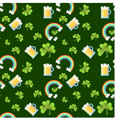 St Patricks Day Seamless Pattern With Clover