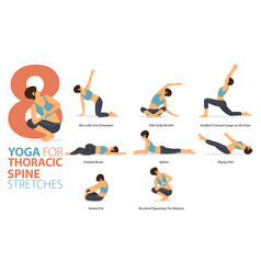 8 Yoga Poses For Thoracic Spine Stretch Concept