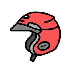 Open Face Motorcycle Helmet Color Icon