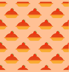 Seamless Pattern With Strawberry Pies Homemade