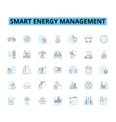 Smart Energy Management Linear Icons Set