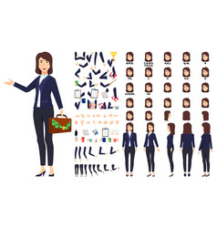 Businesswoman Character Set Holding Bag