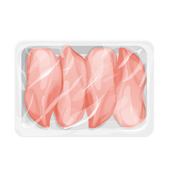 Chicken Raw Filet In Plastic Tray Package