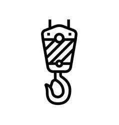 Crane Hook Construction Vehicle Line Icon