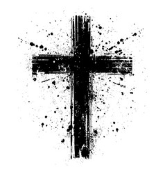 Grunge Christian Cross Symbol Icon