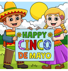 Happy Cinco De Mayo Colored Cartoon