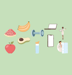 Online Dietitian Ten Icons