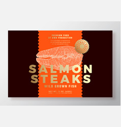 Salmon Steak Abstract Packaging Label