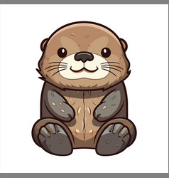 Sea Otter Cute Funny Cartoon Kawaii Clipart