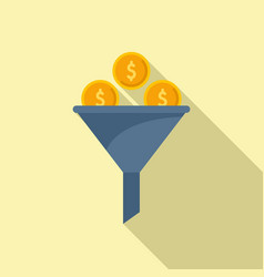 Money Funnel Icon Flat Marketing Target