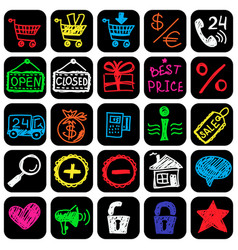 Set Of Hand Drawn Shopping Icons