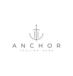 Simple Anchor Lines Logo Design