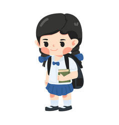 Kid Girl Student With A Backpack