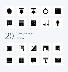 20 Interior Solid Glyph Icon Pack Like Floor