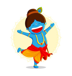 Cute Happy Krishna Cartoon