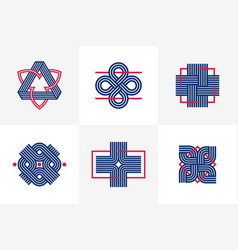 Abstract Geometric Linear Symbols Set Graphic