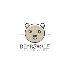 Cute Head Bear Logo Design Icon