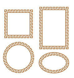 Greek Key Border Frame Round Square Set