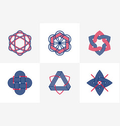 Abstract Geometric Linear Symbols Set Graphic