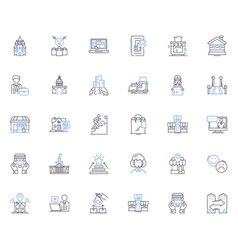 Big City Line Icons Collection Skyscrapers