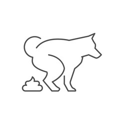 Dog Defecation Line Outline Icon