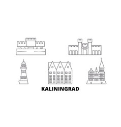 Russia Kaliningrad City Line Travel Skyline Set