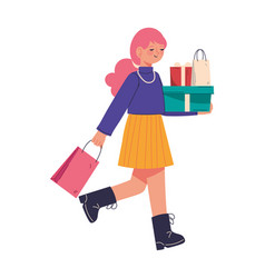 Woman With Shopping Gifts