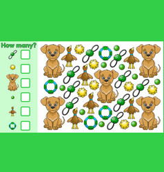 Counting Game How Many Cartoon Dog And Pet Goods