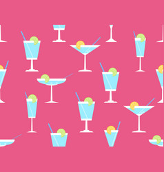 Cocktail With Umbrellas Seamless Pattern