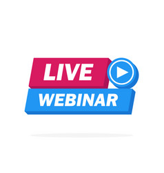 Live Webinar Button Icon Emblem Label - Design