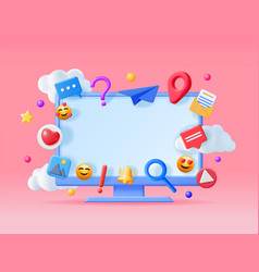 3d Social Media Concept Isolated