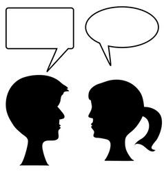 A Young Couple With Speech Bubble Two People