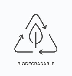 Biodegradable Flat Line Icon Outline