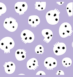 Cute Skulls Scattered On Pastel Purple Background