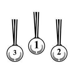 Set Of Award Medals On White