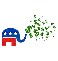 American Elephant Stimulus Dollars Lowpoly Icon