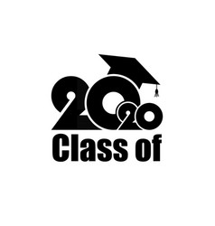 Class 2020 With Graduation Cap Flat Design