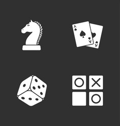 Four Flat Game Icons