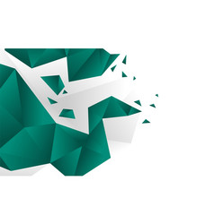 Green Polygon Style On White Background