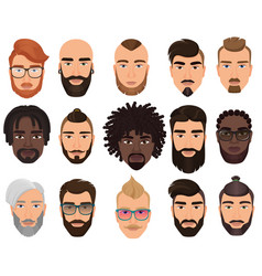 Hipsters Stylish Bearded Men With Different Color