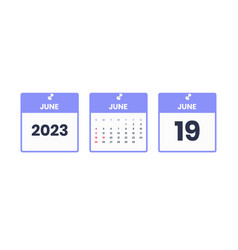 June Calendar Design 19 2023 Calendar Icon