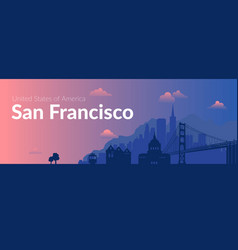 San Francisco Usa Famous City Scape Background