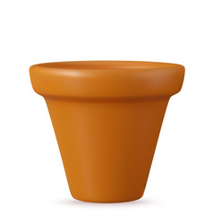 3d Realistic Brown Ceramic Flower Pots