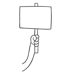 Cartoon Protester Holding Sign